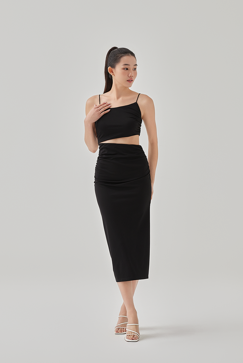 Zaylee Convertible Bodycon Dress in Black