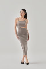 Zaylee Convertible Bodycon Dress in Steel Grey