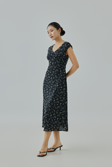 Arely Floral Printed A-Line Midi Dress Arely Floral Printed A-Line Midi Dress