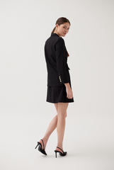 Buttoned Double-Breasted Blazer in Black  Buttoned Double-Breasted Blazer in Black