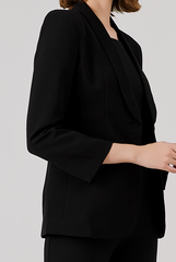 Shawl Lapel Collar Blazer in Black Shawl Lapel Collar Blazer in Black