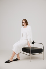 Shawl Lapel Collar Blazer in White Shawl Lapel Collar Blazer in White