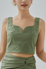 Hyera Queen Anne Neckline Top Hyera Queen Anne Neckline Top