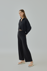 Nila Johnny V Collar Waffle Knit Top Nila Johnny V Collar Waffle Knit Top
