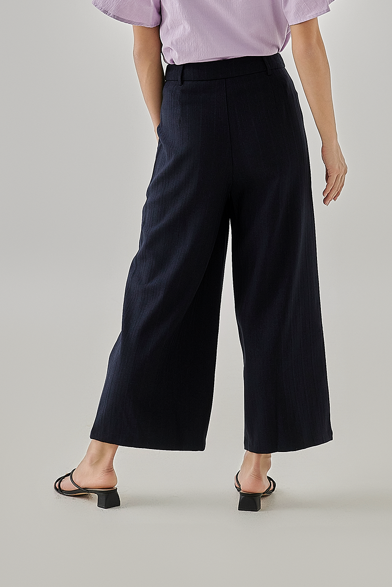 Lawisa Textured Pants in Navy Blue