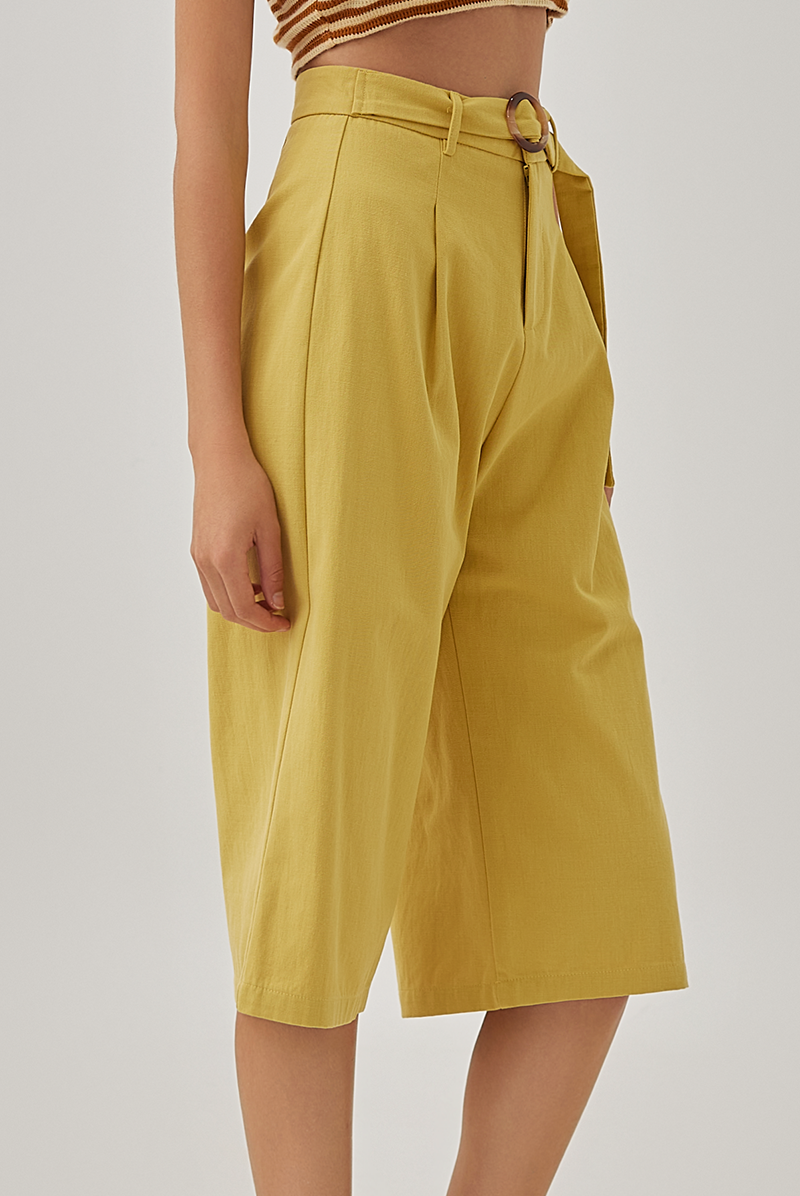 Tiffany Belted Culottes in Mustard