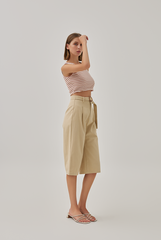 Tiffany Belted Culottes in Clay