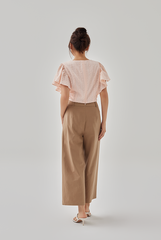 Mabel Front Patch Pockets Pants in Khaki