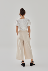 Mabel Front Patch Pockets Pants in Sand