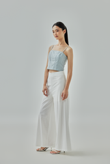 Chantelle Pinstriped Wide Leg Pants - White Chantelle Pinstriped Wide Leg Pants - White