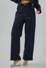 Alberte Straight Leg Denim Pants Alberte Straight Leg Denim Pants