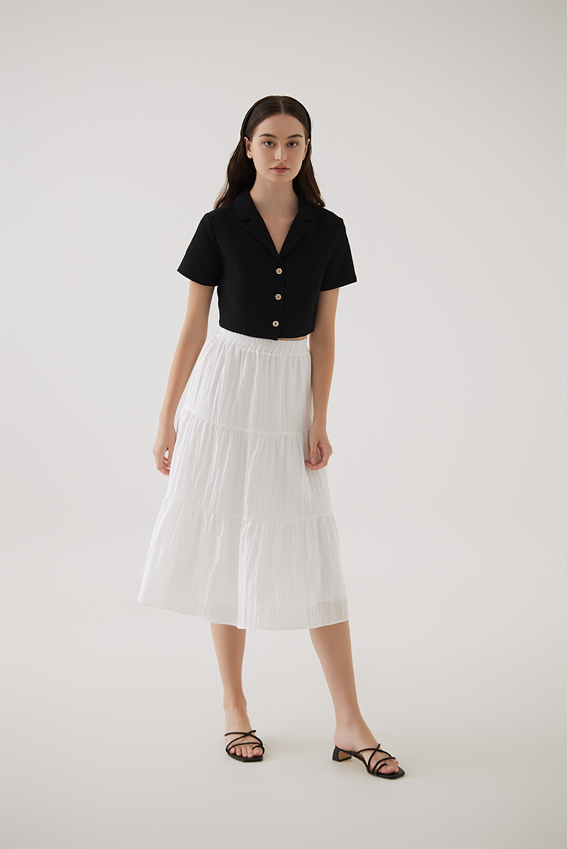 Lexie Tri-Tiered Skirt in White Lexie Tri-Tiered Skirt in White