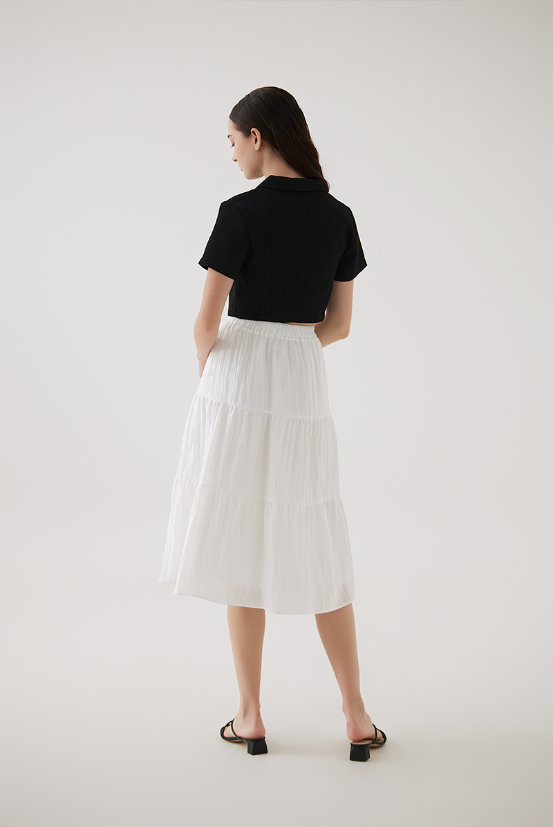 Lexie Tri-Tiered Skirt in White Lexie Tri-Tiered Skirt in White