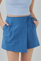 Natalie Self-Tie Ribbon Wrap Skort Natalie Self-Tie Ribbon Wrap Skort