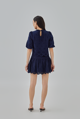 Joi Embroidered Skort in Navy Blue  Joi Embroidered Skort in Navy Blue