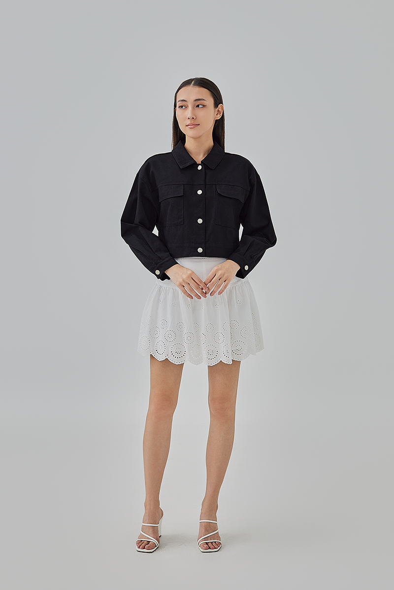 Joi Embroidered Skort in White Joi Embroidered Skort in White