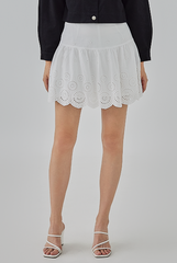 Joi Embroidered Skort in White Joi Embroidered Skort in White