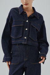 Alberte Cropped Denim Jacket Alberte Cropped Denim Jacket