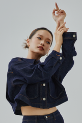 Alberte Cropped Denim Jacket Alberte Cropped Denim Jacket