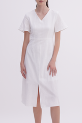Cadynn Front Slit Dress in White