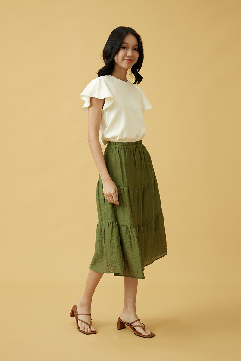 Lexie Tri-Tiered Skirt in Cream Lexie Tri-Tiered Skirt in Cream
