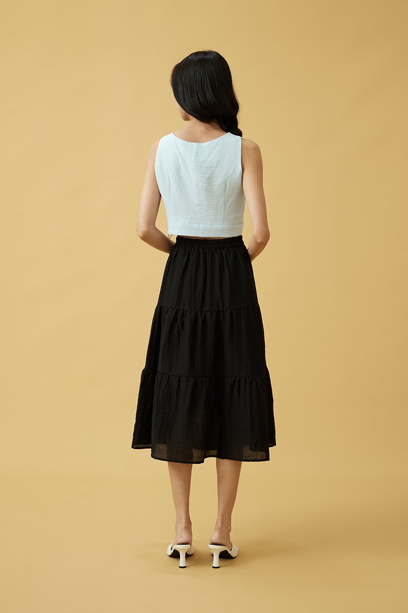 Lexie Tri-Tiered Skirt in Light Blue Lexie Tri-Tiered Skirt in Light Blue