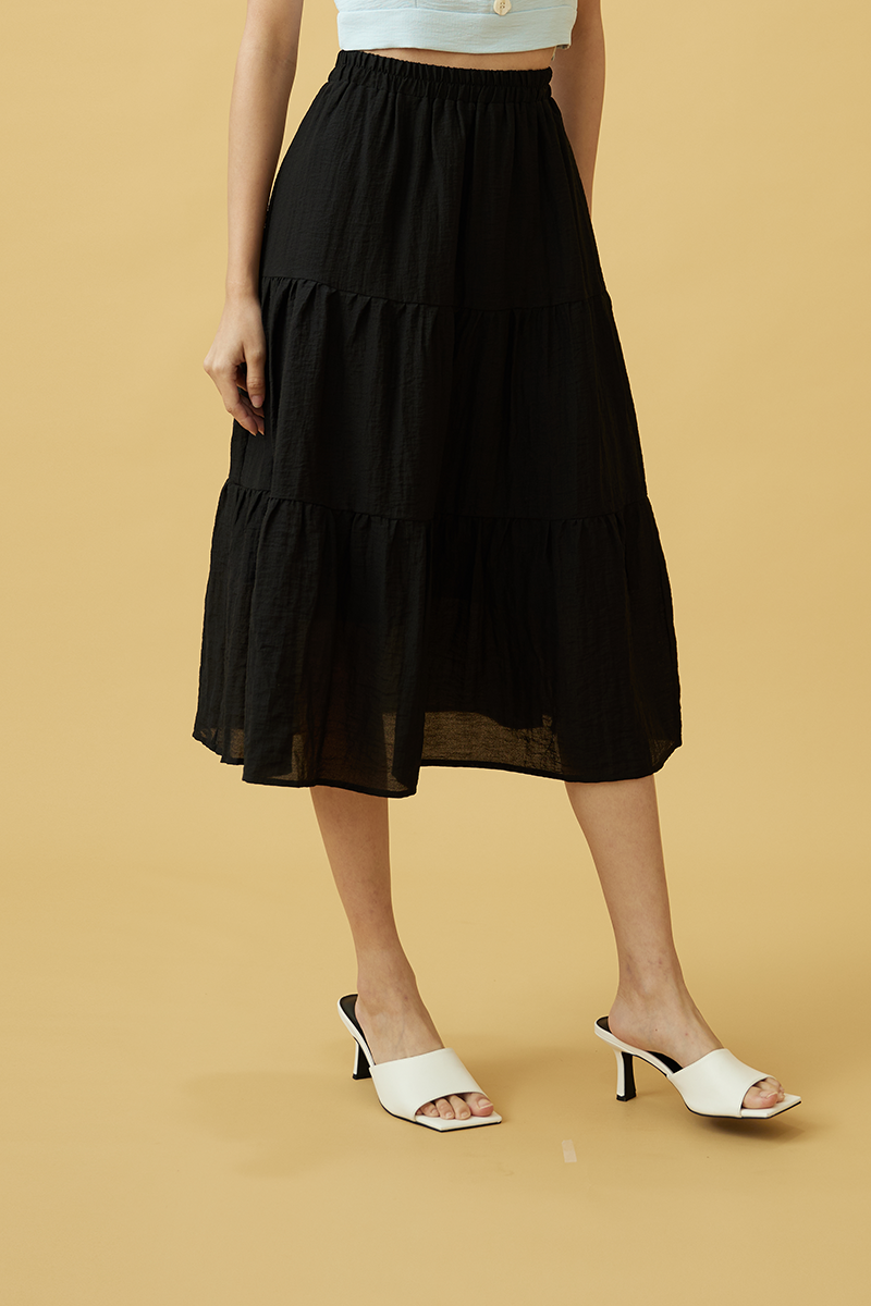 Lexie Tri-Tiered Skirt in Light Blue Lexie Tri-Tiered Skirt in Light Blue