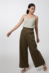 Connie Wide Leg Pants in Army Green