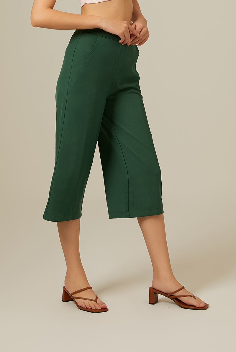 Margot Wide leg Culottes in Forest