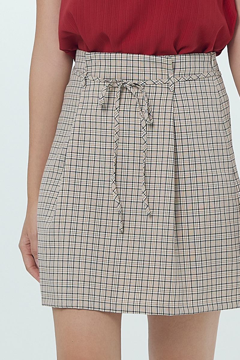 Clarissa Box Pleat Plaid Skirt PLAYDRESS