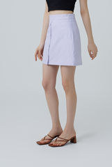 Eberta Gingham A-line Mini Skirt in Light Purple