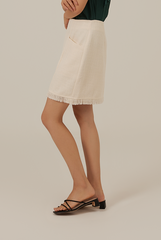 Pearlyn Tweed Skirt in Cream