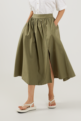 Front Slit Midi Skirt