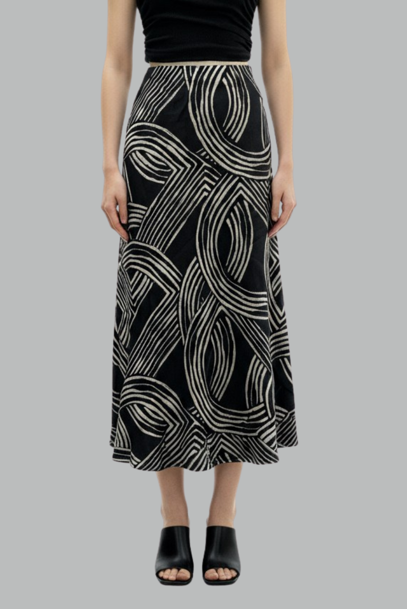 Printed Midi Skirt