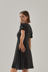 Sherry Puff Sleeve Dress in Black
