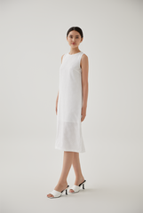 Sienna Dandelion Textured Dress in White