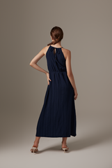 Samantha A-line Maxi Dress in Navy Blue