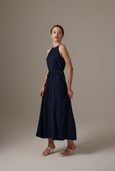 Samantha A-line Maxi Dress in Navy Blue