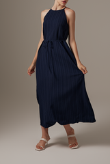Samantha A-line Maxi Dress in Navy Blue