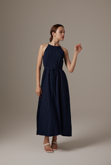 Samantha A-Line Maxi Dress in Navy Blue