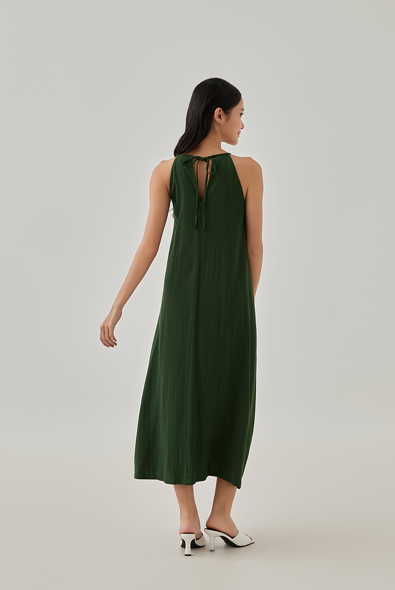 Samantha A-line Maxi Dress in Seaweed