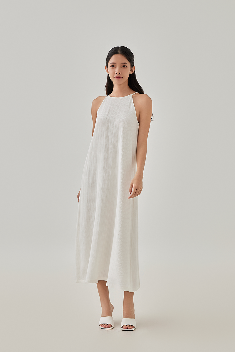 Samantha A-line Maxi Dress in White