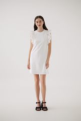 Elora Embroidery Sleeveless Dress in White