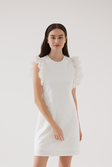 Elora Embroidery Sleeveless Dress in White