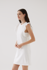Elora Embroidery Sleeveless Dress in White