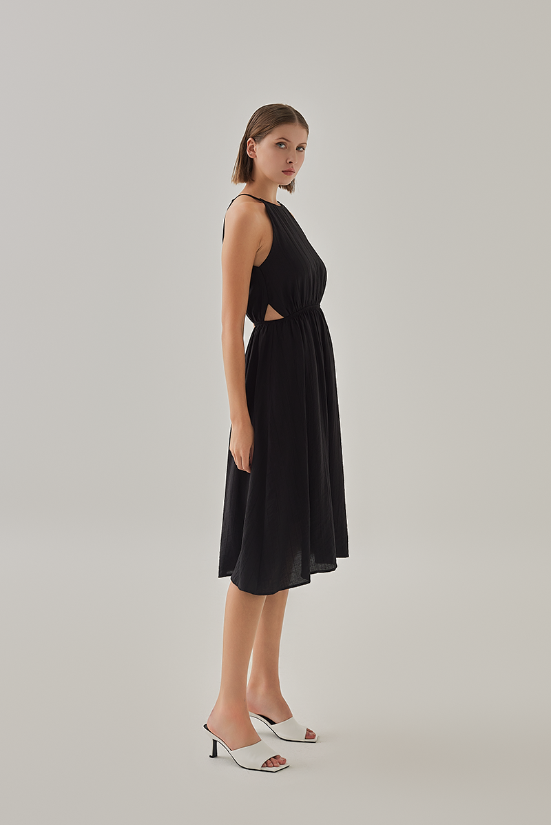 Ruby Halter Neck Dress in Black