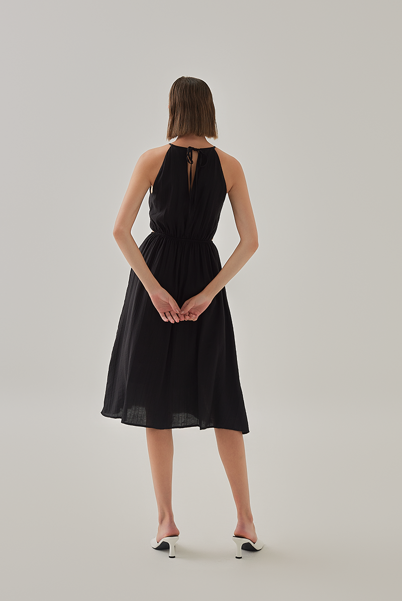 Ruby Halter Neck Dress in Black