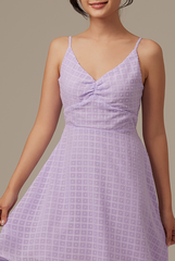 Siobhan Textured Tiered Dress in Lilac
