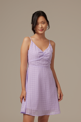 Siobhan Textured Tiered Dress in Lilac
