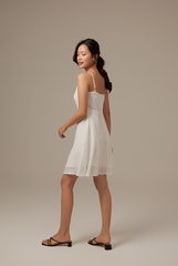 Siobhan Textured Tiered Dress in White